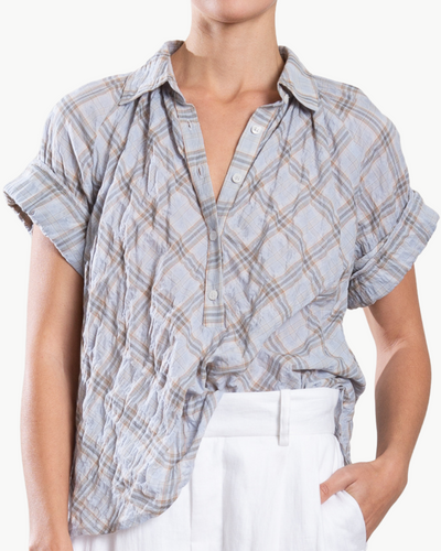 ETTA SHIRT IN WHISPER PLAID IN BREEZE