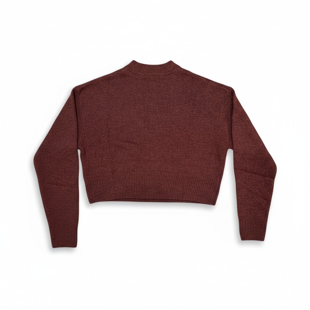 CROPPED CARDIGAN IN ROOT BEER