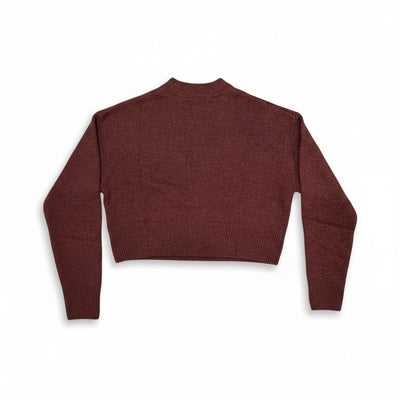 CROPPED CARDIGAN IN ROOT BEER