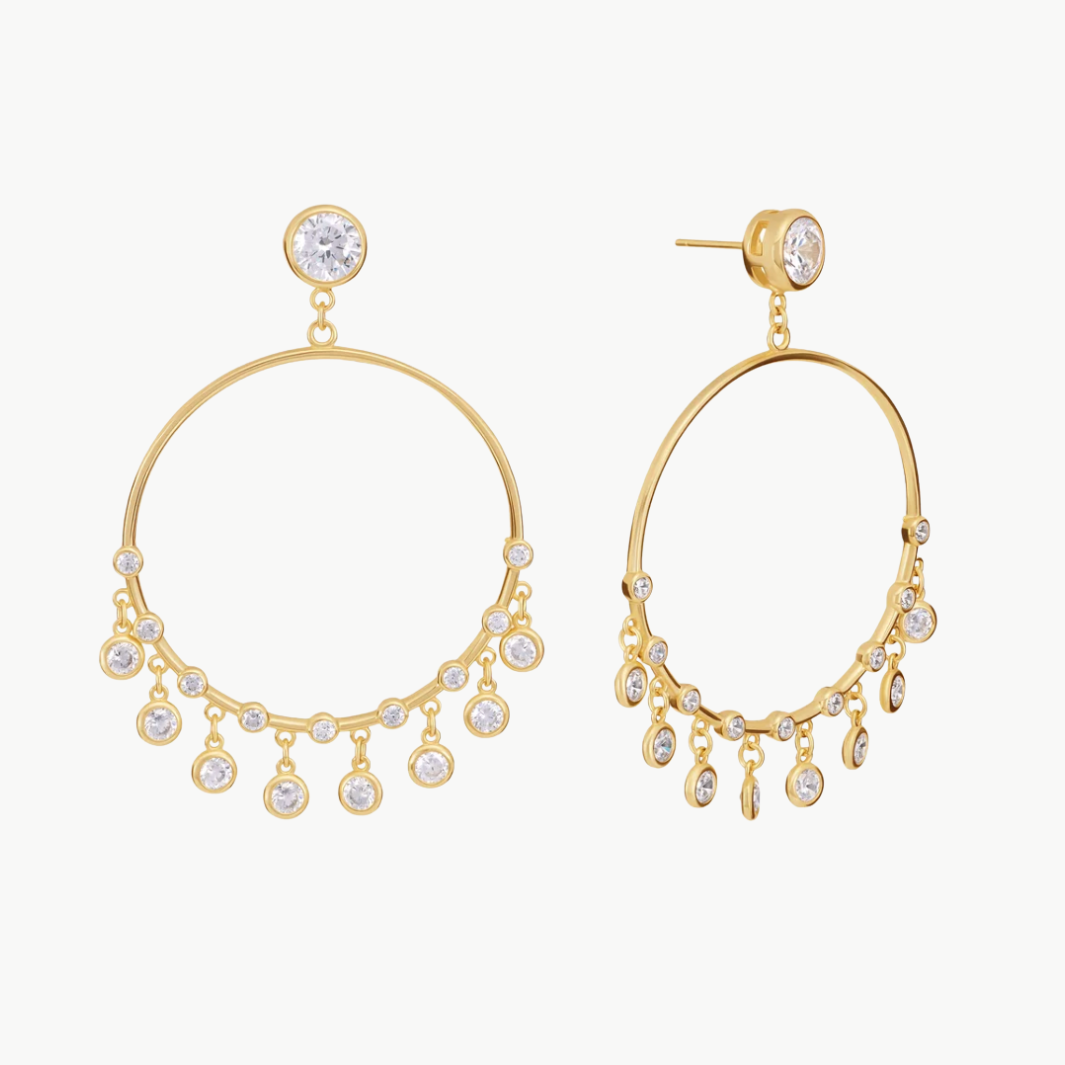 Fancy Bezel Drop Earring