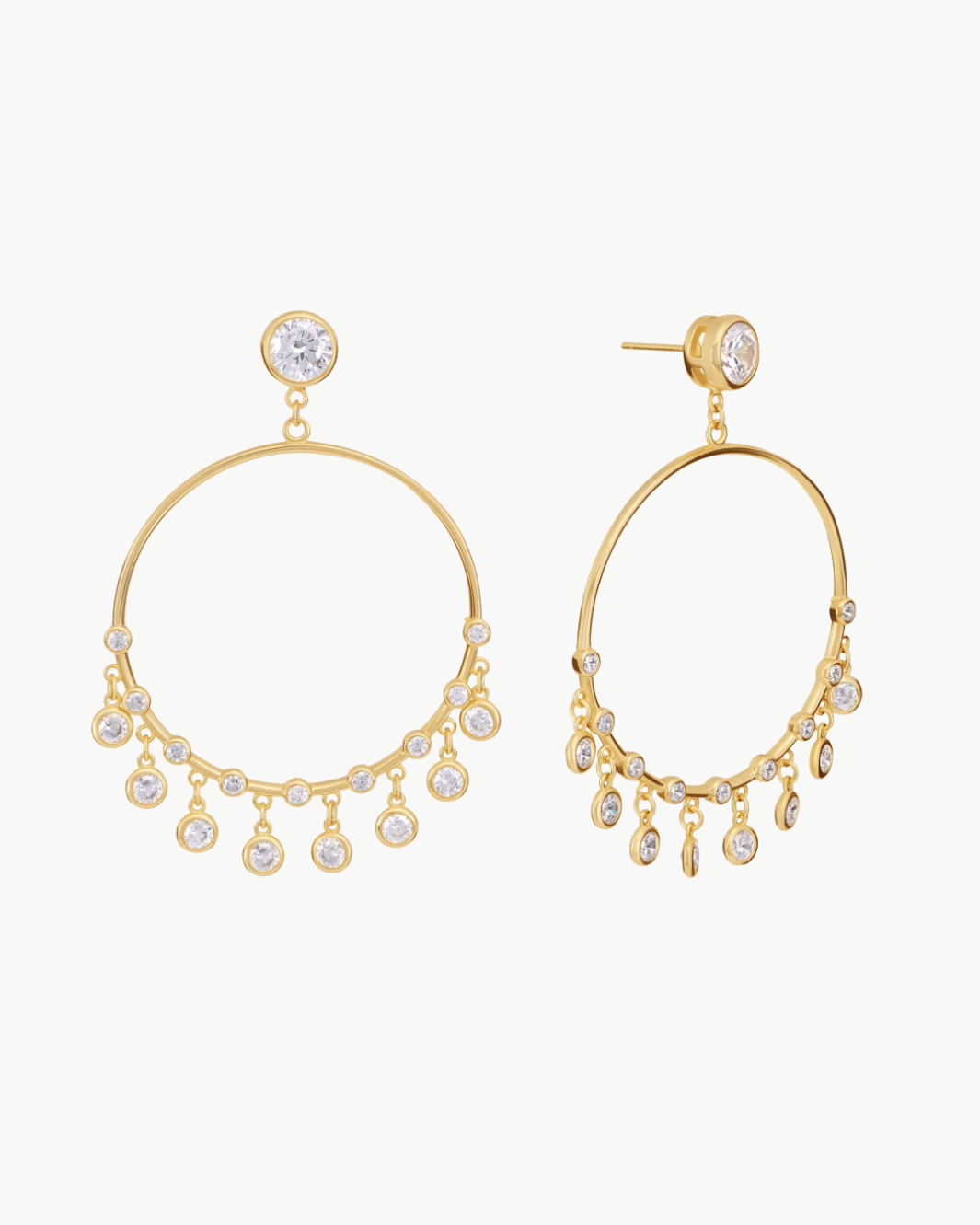 Fancy Bezel Drop Earring