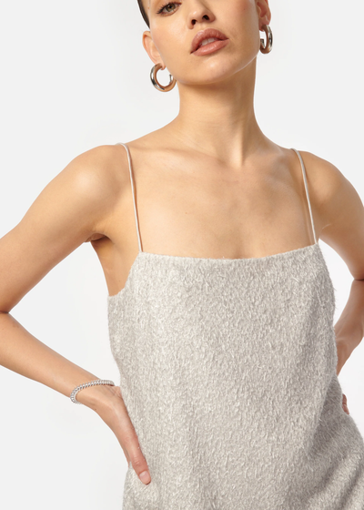 RIN METALLIC CHIFFON DRESS IN HAZE