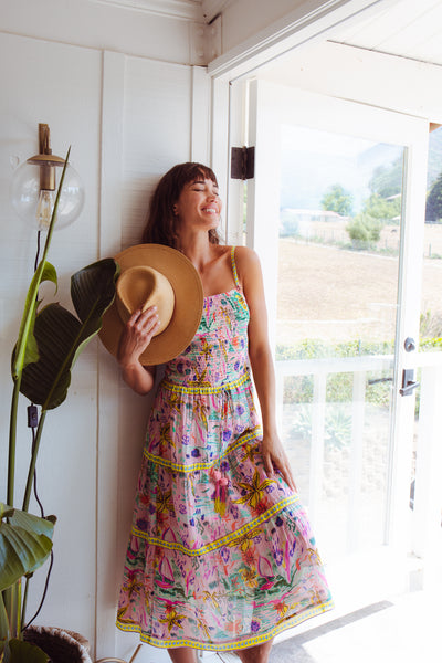 ODETTE MIDI DRESS IN SUNSHINE PRINT