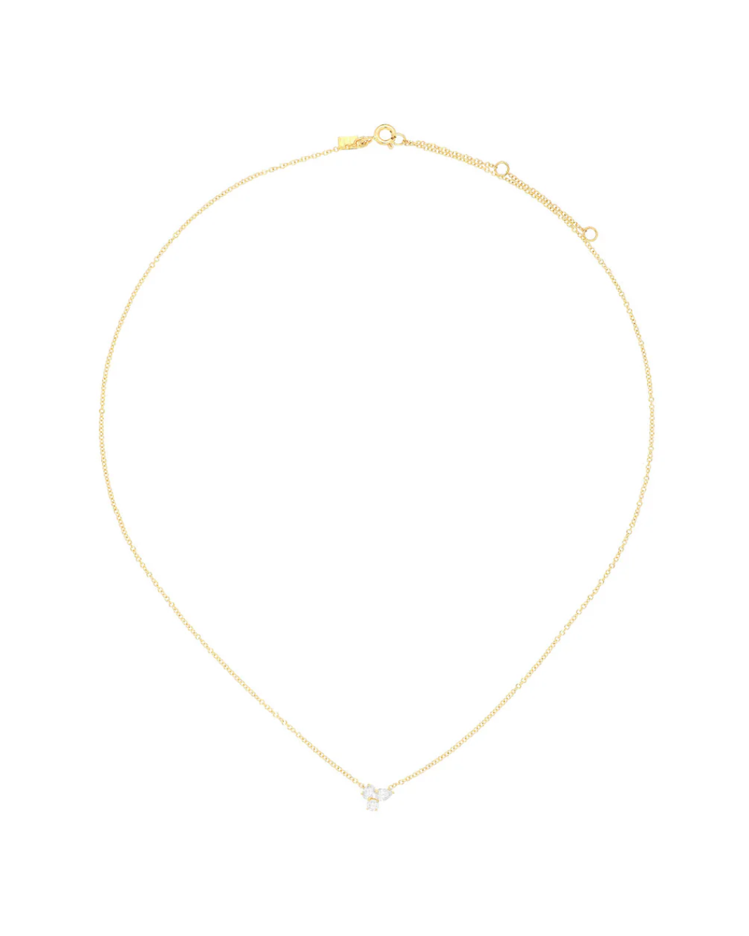 EF Collection Triple Diamond Cluster Necklace at Romi Boutique