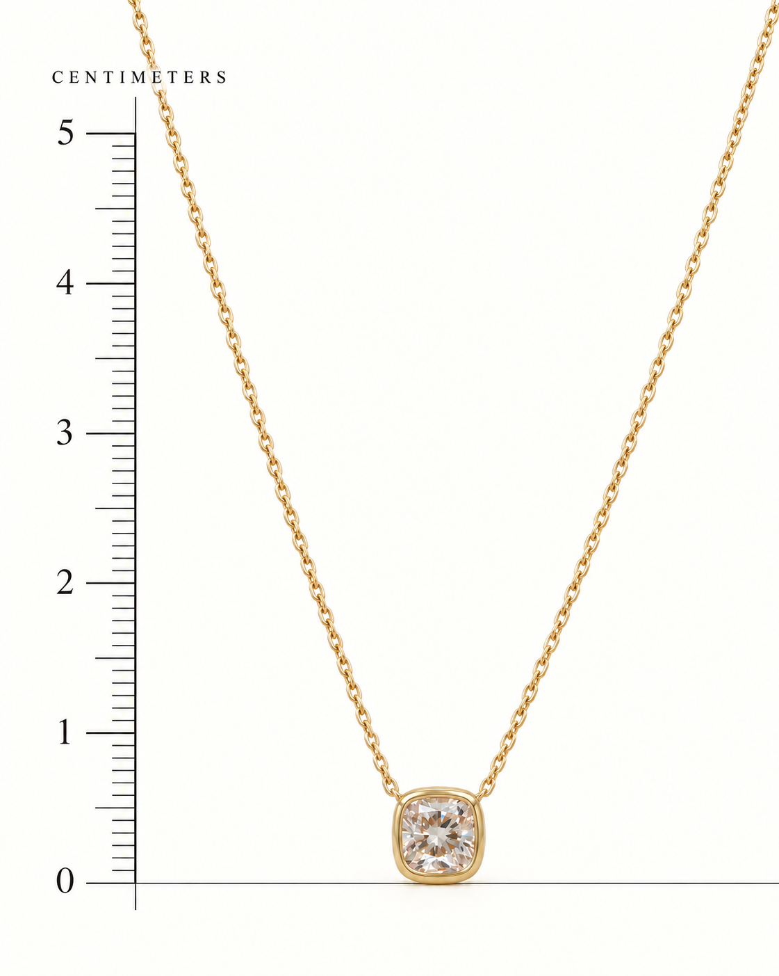 Floating Cushion Bezel Diamond Necklace