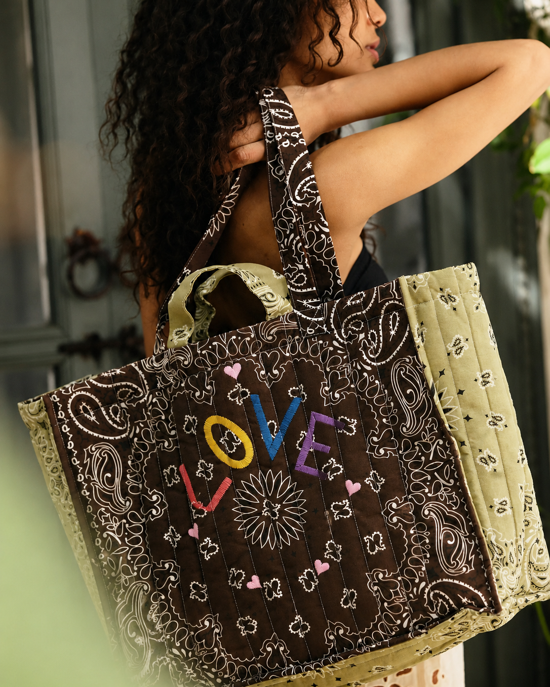 Call It By Your Name Medium Quilted Tote Bag - Love at Romi Boutique