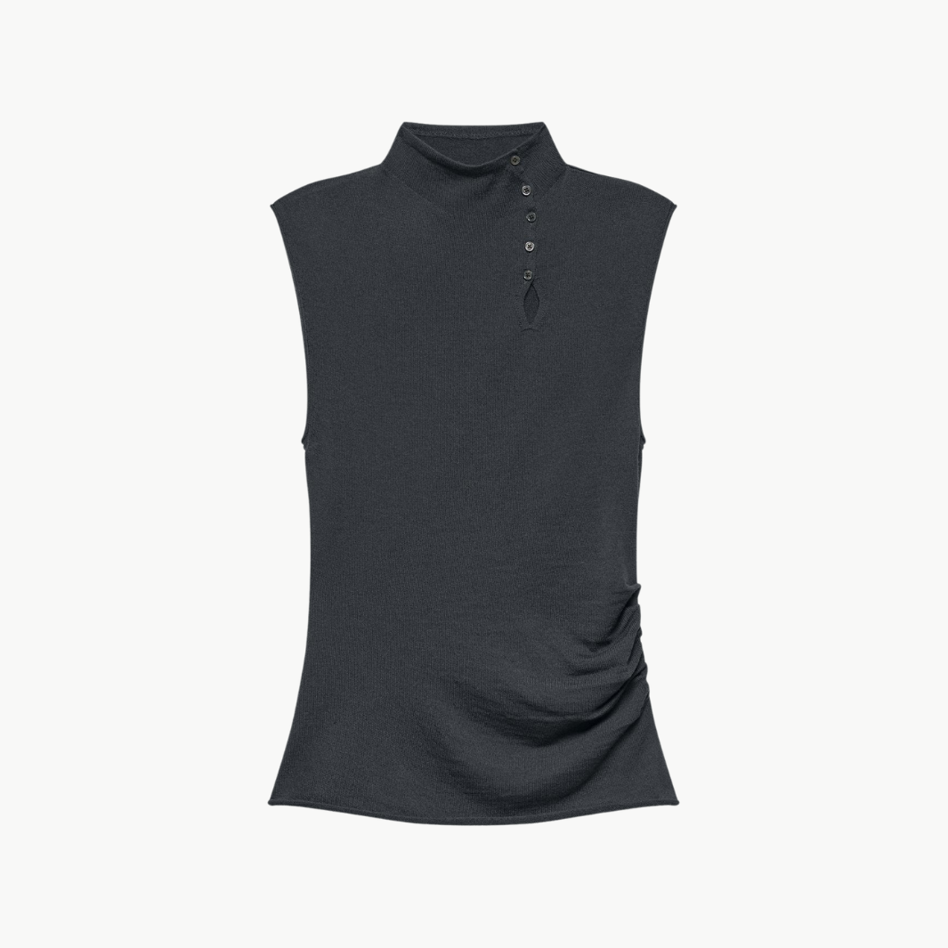 Button Turtleneck Tank