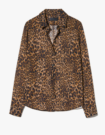GAIA SLIM SHIRT IN VINTAGE LEOPARD PRINT
