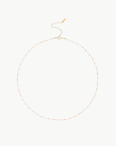 ENAMEL BEAD NECKLACE IN PEACH - Romi Boutique