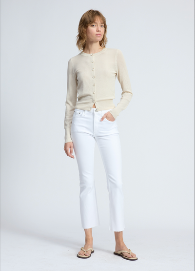 FLEXI PEYTON MID-RISE ANKLE BOOTCUT IN OPTIC WHITE