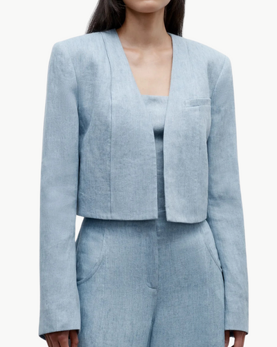DRINK AT COSTES JACKET IN LIGHT INDIGO - Romi Boutique