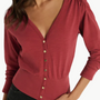COLETTE CARDIGAN TOP IN RUSSET