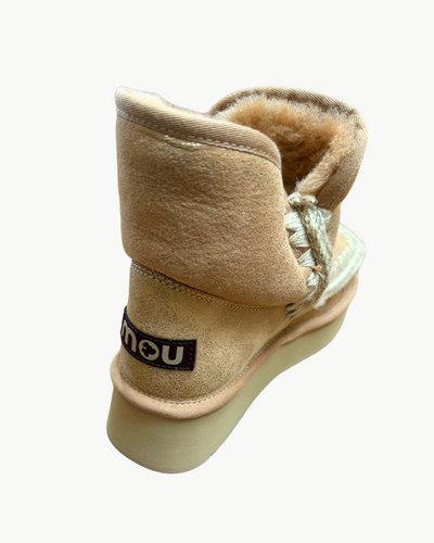 PLATFORM BOOT SPECIAL LEATHER IN DUST SAVANA