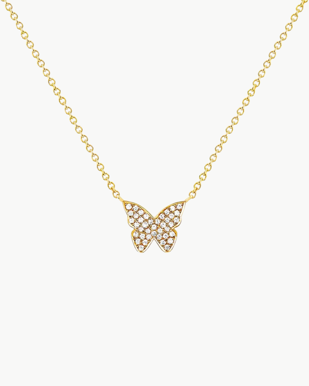 DIAMOND BUTTERFLY NECKLACE IN GOLD