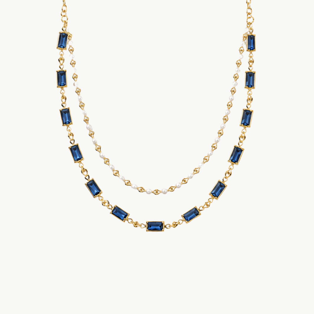 Glass Pearl Double Strand Necklace