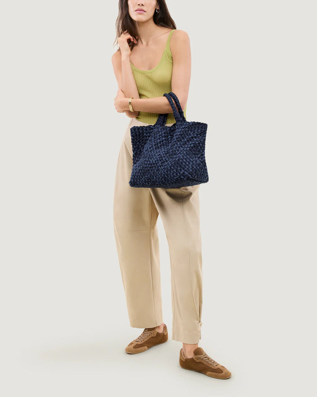 Naghedi ST. BARTHS MEDIUM TOTE DOUBLE WEAVE DENIM at Romi Boutique