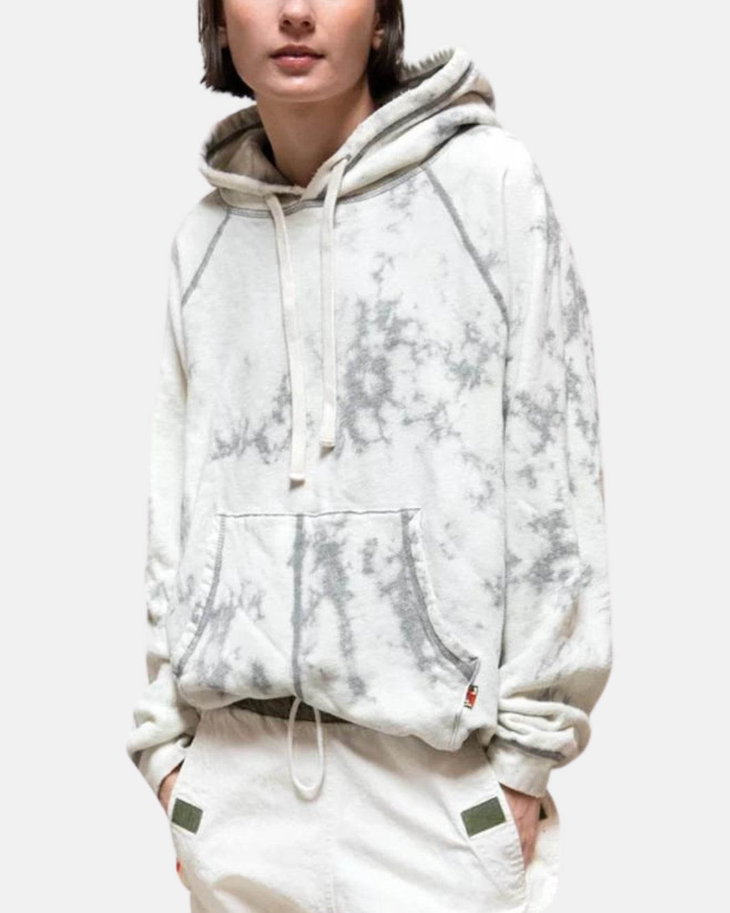 SUPER BLEACH OUT BIG HOODIE IN WHITE STORM - Romi Boutique