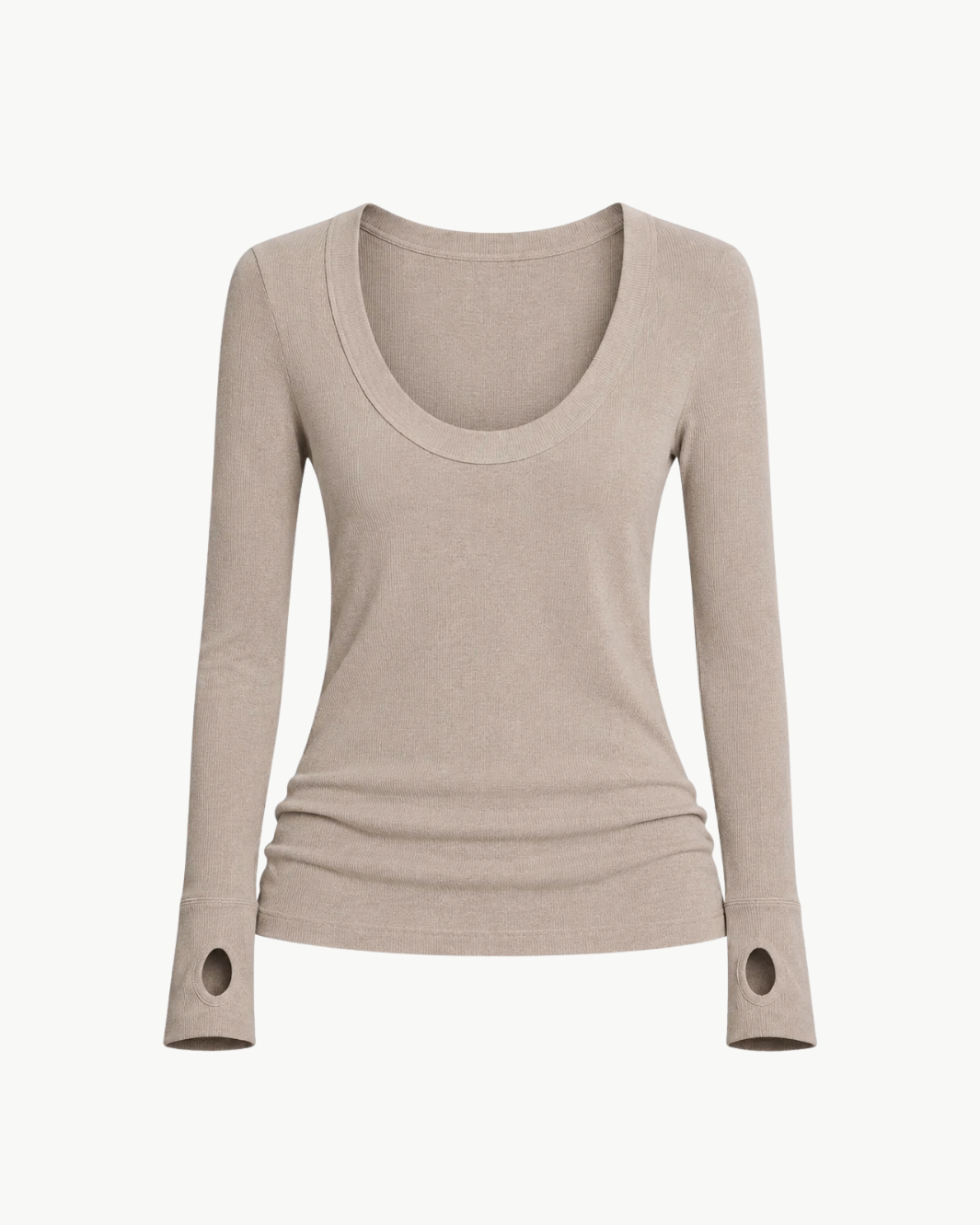 Cashmere Easy Cuffed U Top