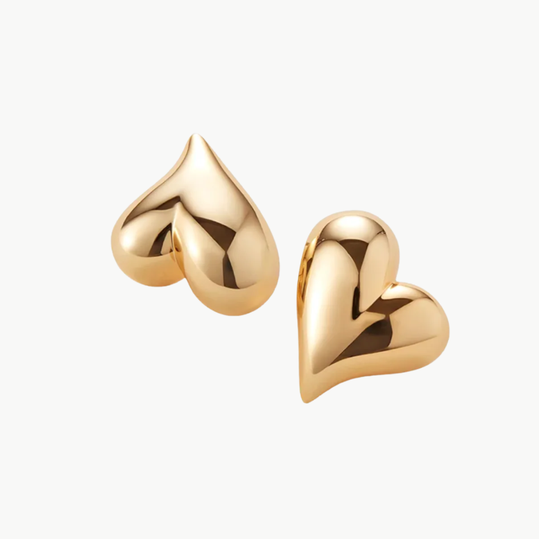 Art Heart Button Earrings