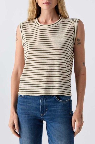 SLEEVELESS LOVE TEE IN RESEDA MULTI - Romi Boutique