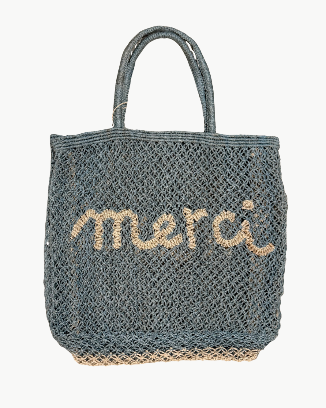 THE JACKSONS MERCI JUTE BAG IN SKY at Romi Boutique