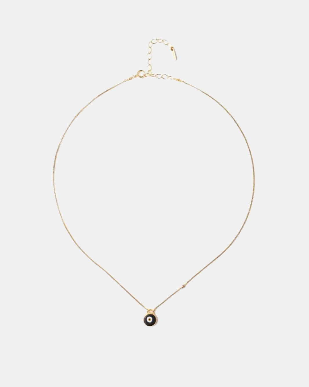 EVIL EYE NECKLACE WITH CHAMPAGNE DIAMOND IN BLACK - Romi Boutique