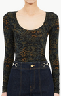 Ulla Johnson ARIS JERSEY LONG SLEEVE U-NECK TOP at Romi Boutique