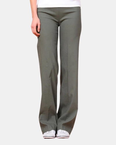 FLAVIA LINEN PANT IN OLIVE GREEN - Romi Boutique
