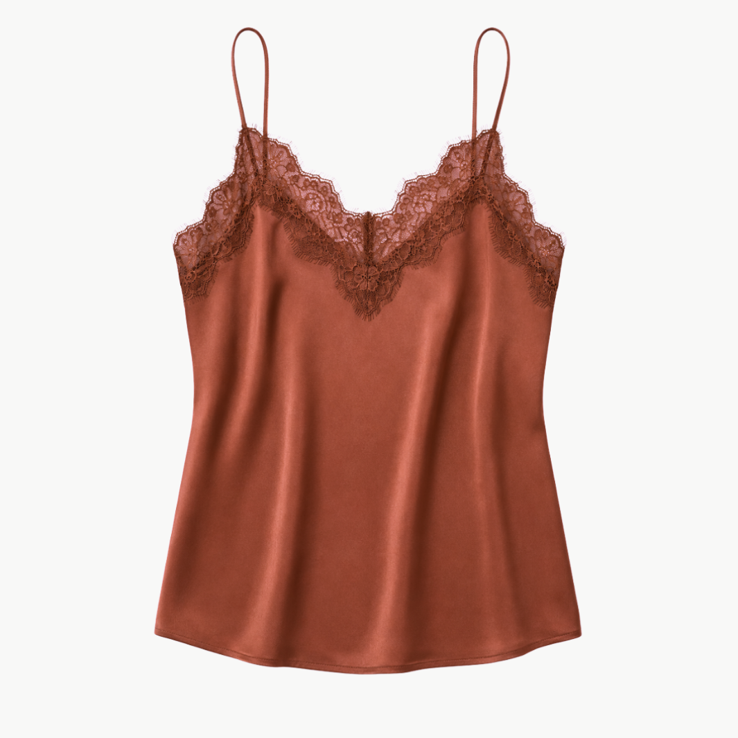 Annabelle Satin and Lace Camisole Top