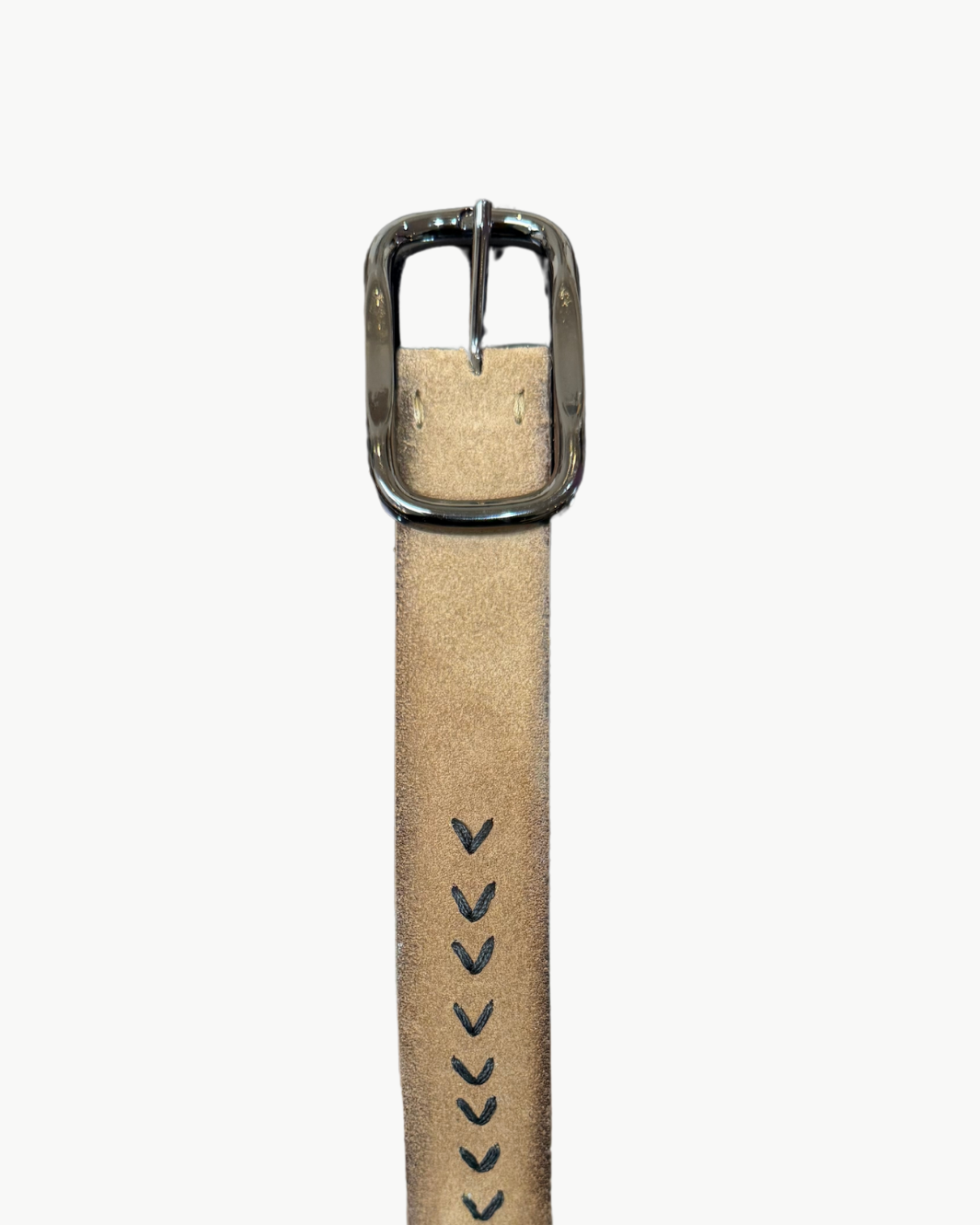 SYLVIA BELT IN TAN W/ BLACK STITCH - Romi Boutique