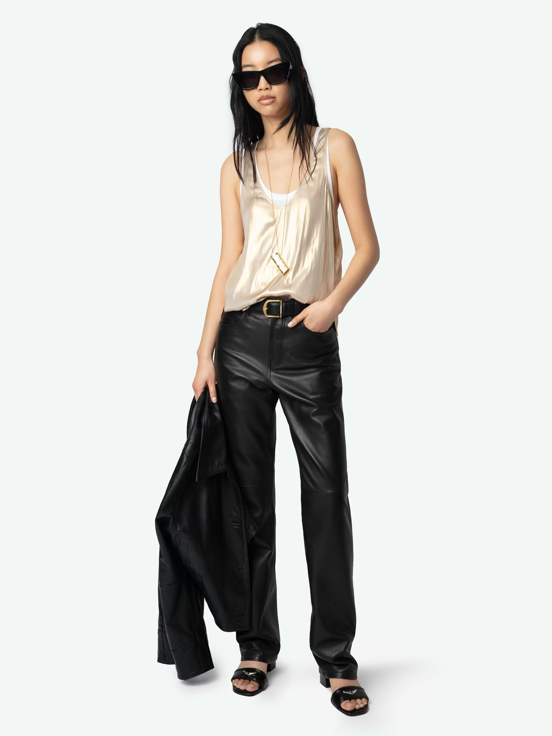 Zadig & Voltaire TARYS SATIN TANK TOP at Romi Boutique