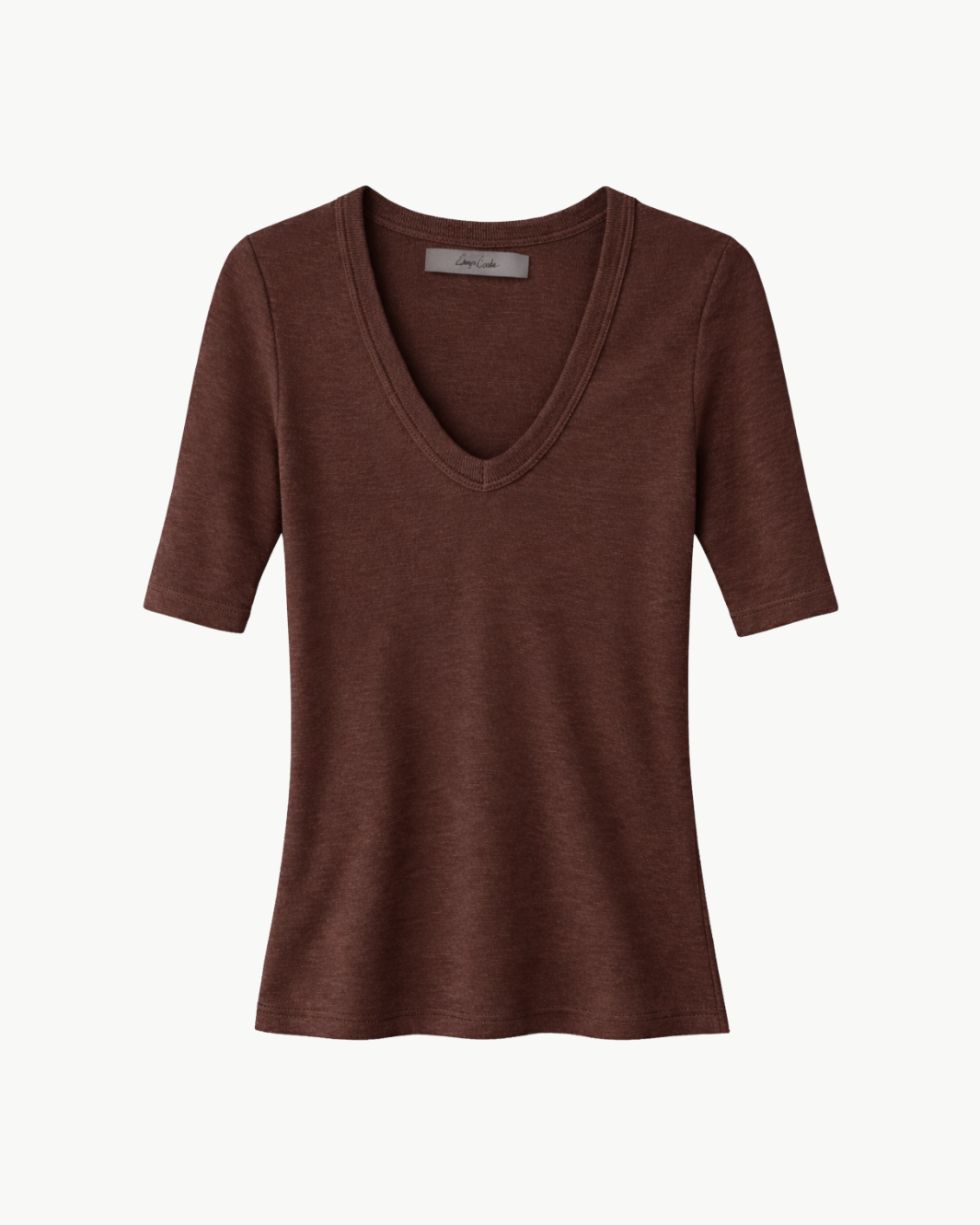 Enza Costa TEXTURED RIB HALF SLEEVE U at Romi Boutique