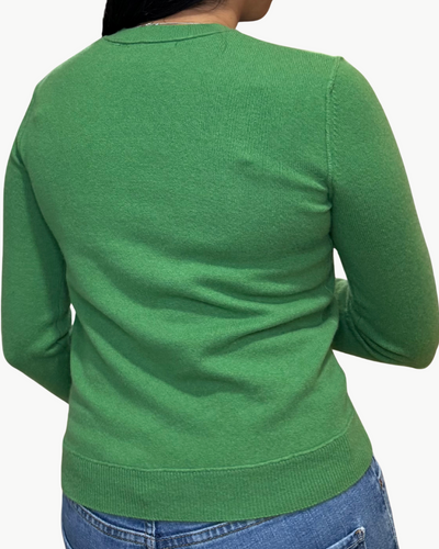 ROYAL CASHMERE PULLOVER IN LIME