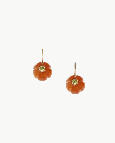 14K PUMPKIN EARRINGS IN BROWN HORN MIX