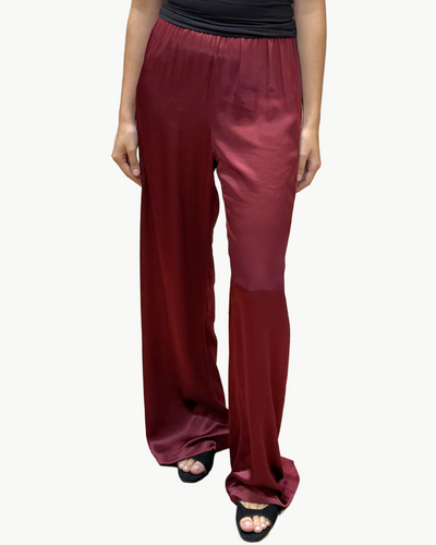 SATIN WIDE LEG IN RUBY