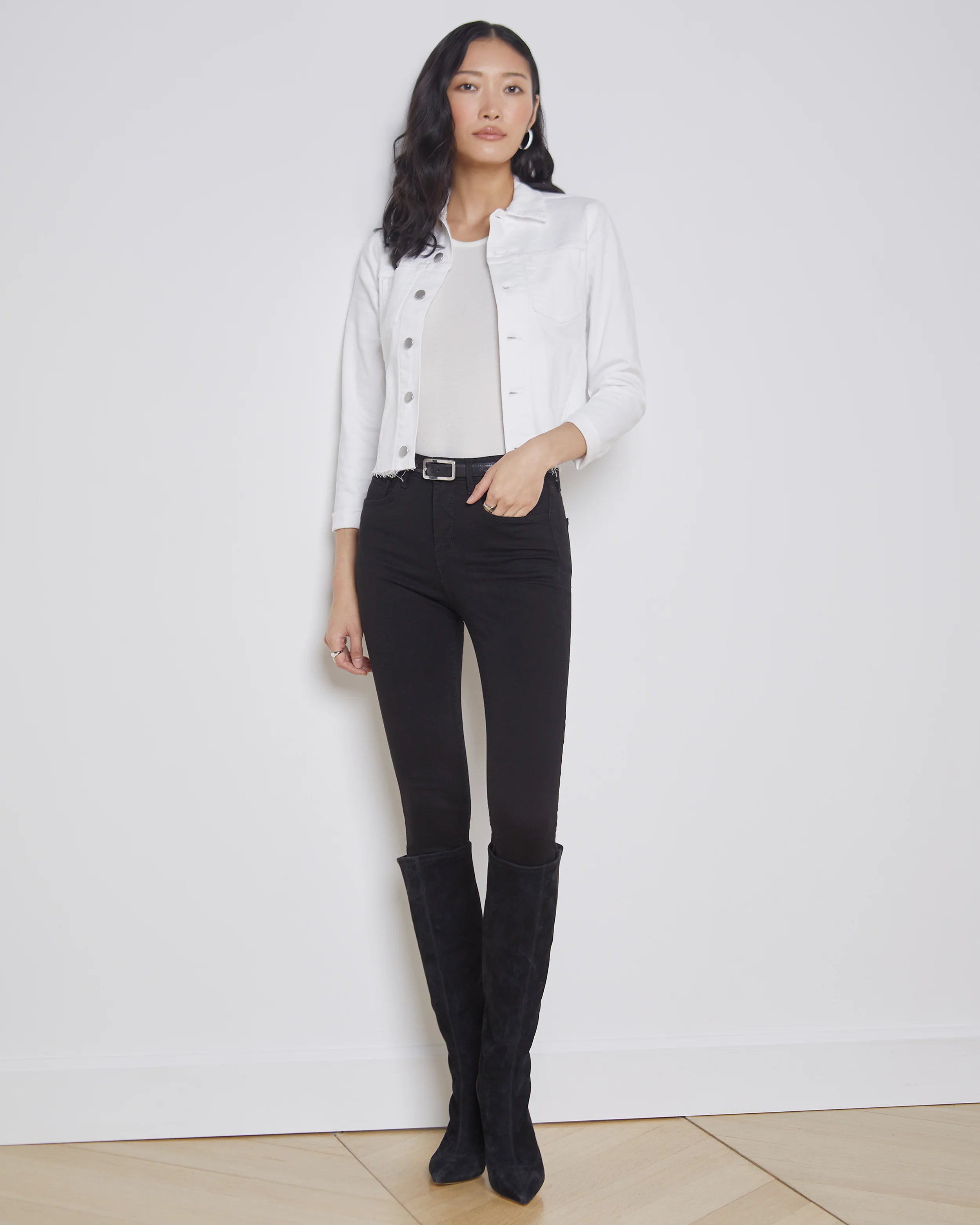 L'Agence Janelle Slim Raw Jacket at Romi Boutique