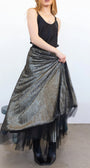 Loyd/Ford Metallic Pleat Skirt with Mesh Overlay at Romi Boutique
