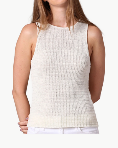 LINEN COTTON BLEND TANK IN WHITE