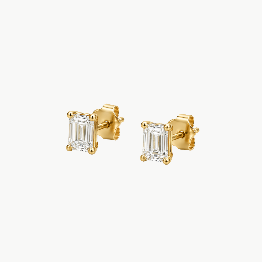 Delicate Baguette Diamond Studs