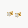 Delicate Baguette Diamond Studs