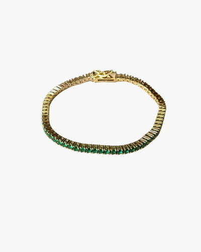 EVERYDAY TENNIS BRACELET IN GREEN/YELLOW GOLD - Romi Boutique