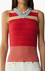 Guest In Residence COLLEGIATE STRIPE VEST at Romi Boutique