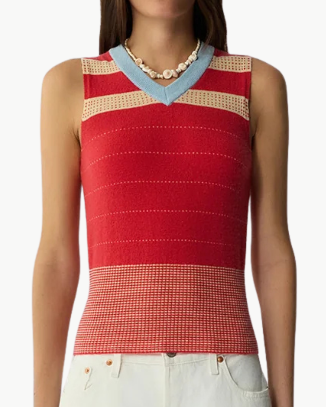 Guest In Residence COLLEGIATE STRIPE VEST at Romi Boutique