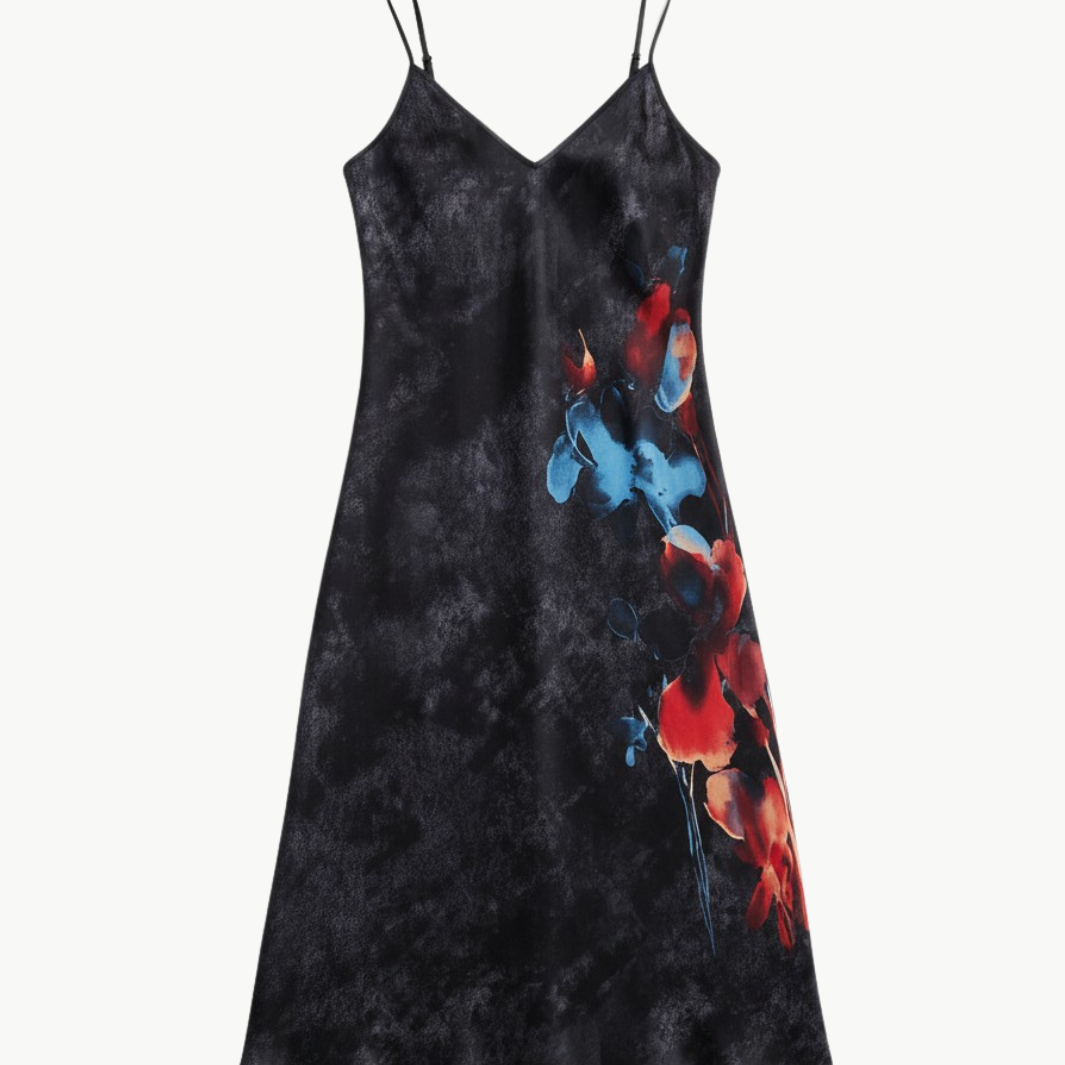 GO SLIP DRESS PRINTED