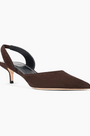Staud SEBASTIAN SLINGBACK IN SUEDE ESPRESSO at Romi Boutique
