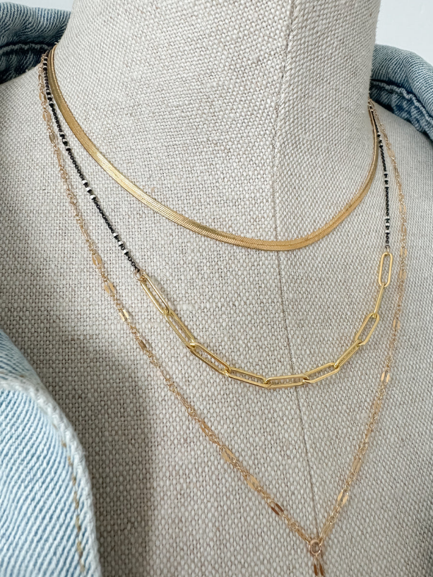 Maya Bauman LINK MIX NECKLACE IN MIX METAL at Romi Boutique