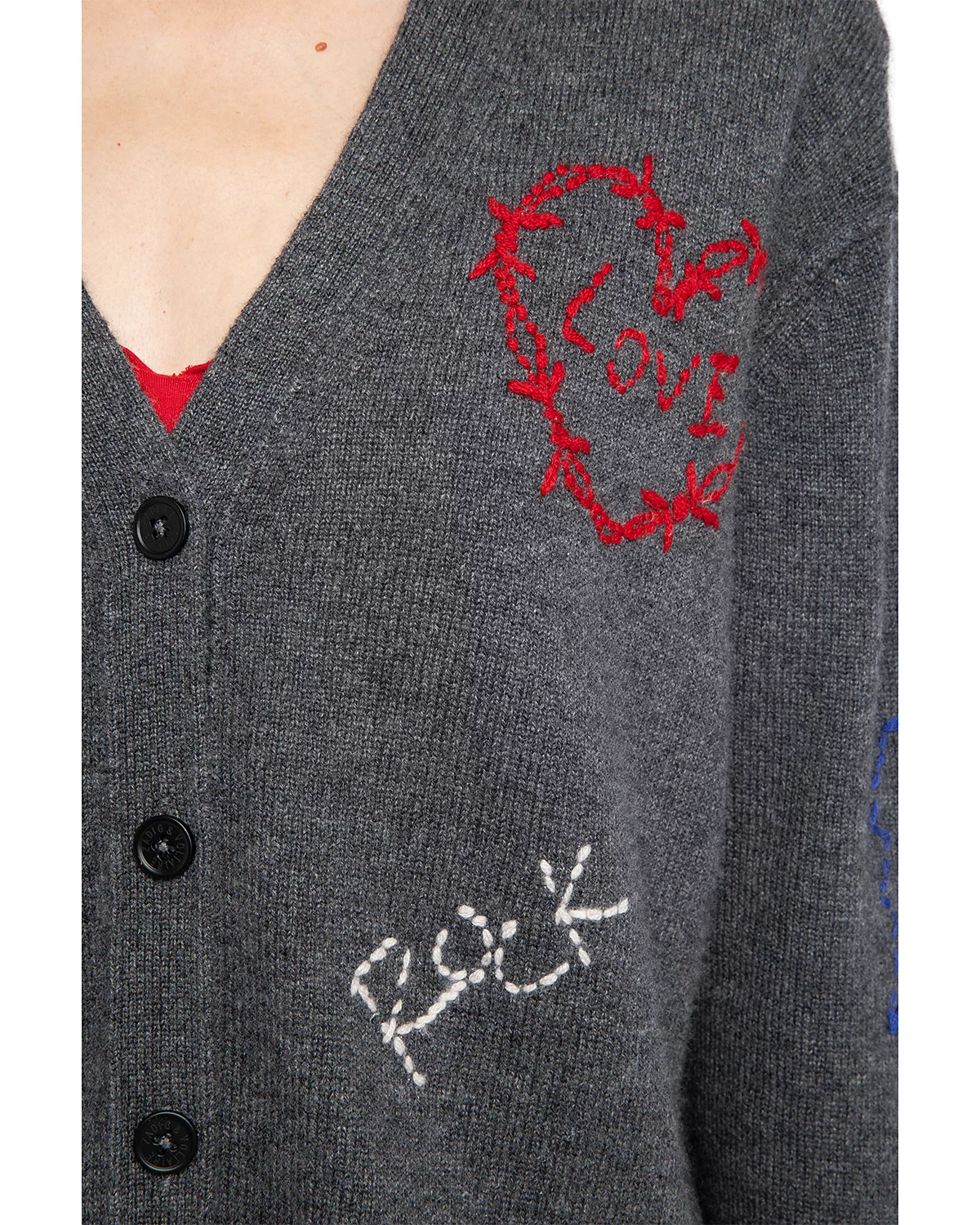 MIRKAZ CASHMERE CARDIGAN IN ANTHRACITE