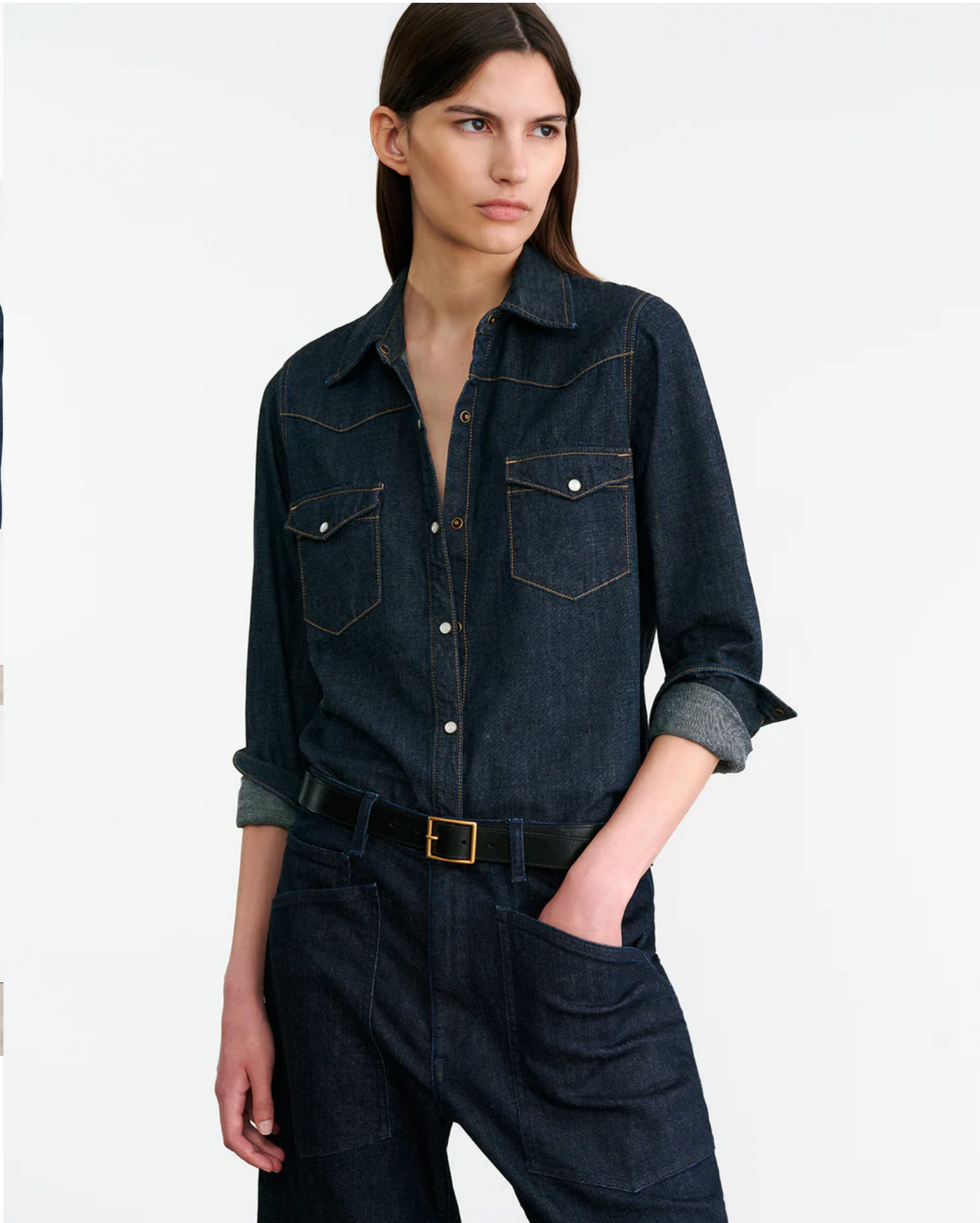 TRAVIS SHIRT IN INDIGO RINSE - Romi Boutique