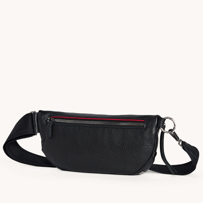 CHARLES CROSSBODY MED IN BLACK/GUNMETAL