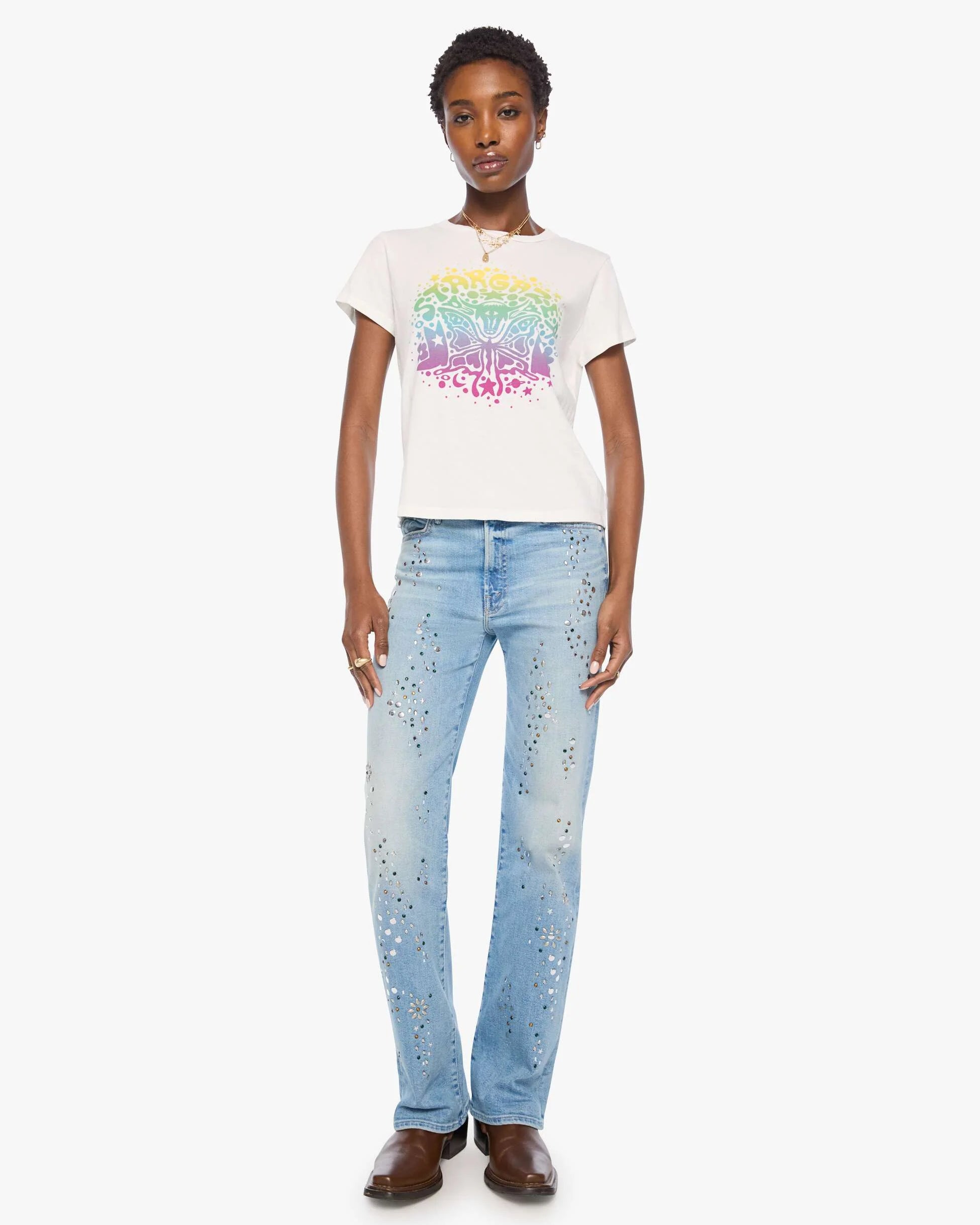 Mother The Boxy Goodie Goodie Tee at Romi Boutique